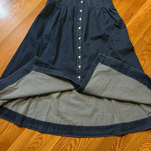 Anthropologie x Exquise The Tobie Button-Front Pleated Shirt Dress Denim LP NWT - Picture 11 of 15